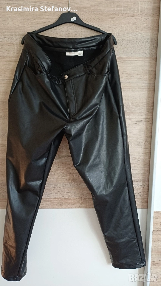 дамски кожен зимен ватиран панталон, снимка 1