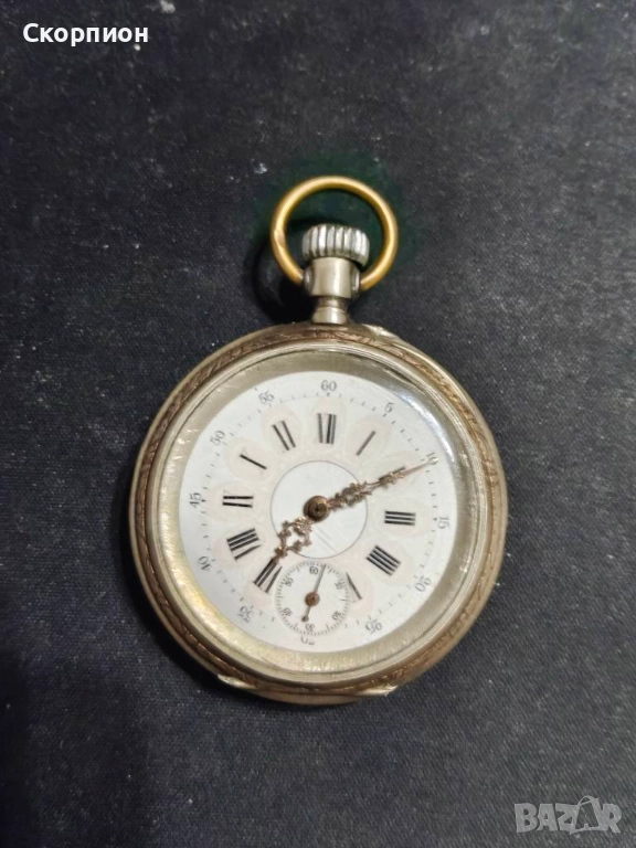 Швейцарски СРЕБЪРЕН джобен часовник 1901г. - 6 Рубина-ПЕРФЕКТЕН, снимка 1