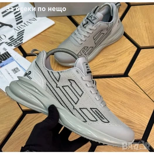 Armani Мъжки Сиви Маратонки👟Мъжки Спортни Обувки В Сив Цвят Код P661, снимка 1