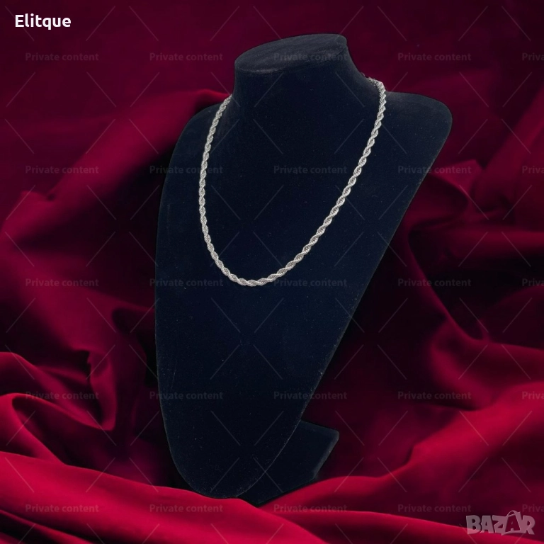 У н и с е к с колие ланец от медицинска стомана Z o p p i n i усукана оплетка, снимка 1