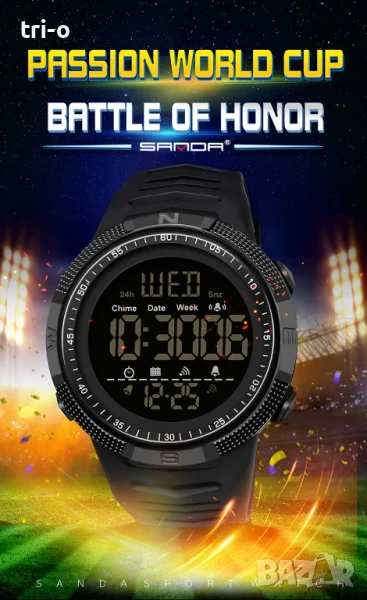 SANDA Мъжки Дигитален Спортен Часовник Военен Удароустойчив Водоустойчив, снимка 1