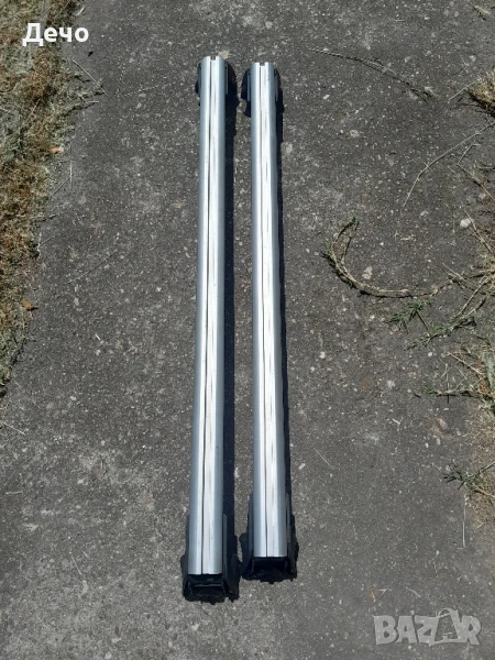 Оригинален Алуминиев багажник НАПРЕЧНИ ГРЕДИ за Mercedes W204 combi.Липсват 4те капачета, снимка 1