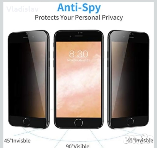 Bewahly Анти-шпионско закалено стъклено фолио за iPhone 12 / 12 Pro [2 броя]