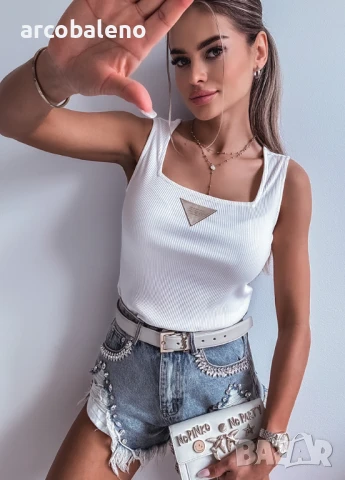 Дамско раирано памучно боди със златиста кръпка  AVA, 2цвята , снимка 4 - Корсети, бюстиета, топове - 50662795