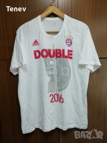 Bayern Munich Adidas Double 2016 шампионска оригинална памучна тениска Байерн Мюнхен 2XL Дубъл 
