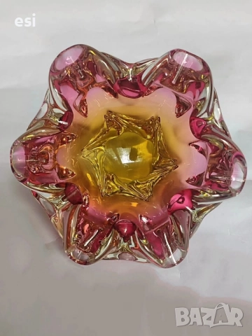 🩷 Стъклена купа Josef Hospodka за “Chribska Bohemia” , снимка 10 - Антикварни и старинни предмети - 52231972