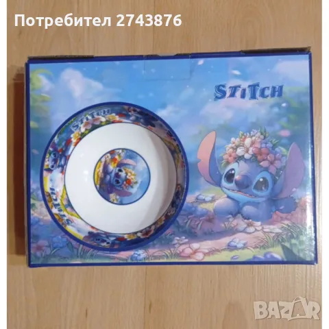 Детски порцеланов комплет за хранене от три части Stitch , снимка 3 - Сервизи - 47883482