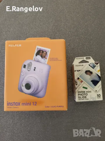 Фотоапарат за моментни сн.Fujifilm Instax Mini 12 Lilac Purple+хартия, снимка 1 - Фотоапарати - 47461212