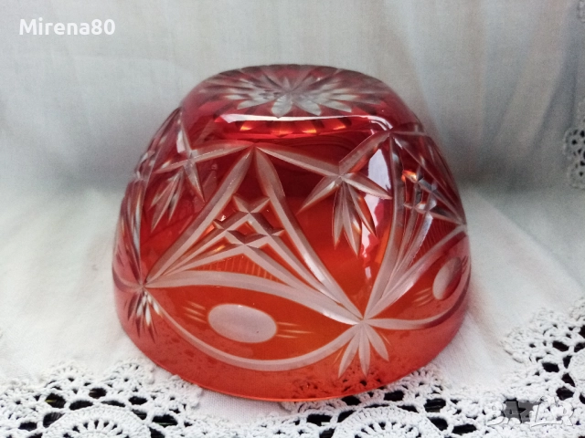 Кристална купа, снимка 4 - Антикварни и старинни предмети - 52643375