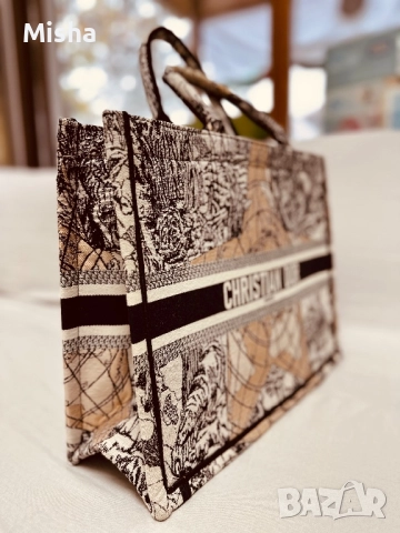 Голяма чанта Christian Dior от жакардов плат, снимка 2 - Чанти - 52328235