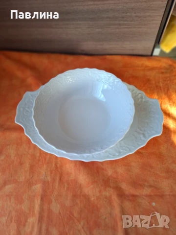 Баварски порцеланово плато и купа за салата , снимка 3 - Аксесоари за кухня - 51222150