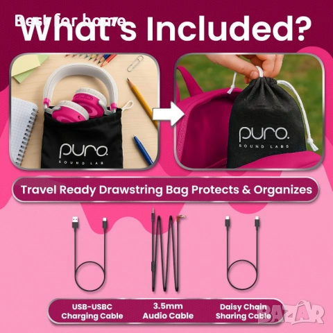 Puro Sound Labs JuniorJam Plus слушалки, снимка 7 - Bluetooth слушалки - 53934039