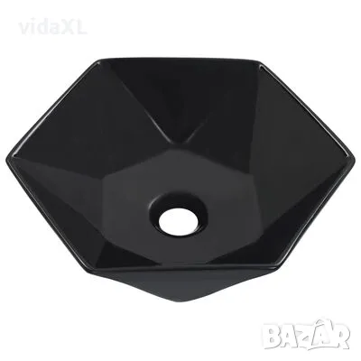 vidaXL Мивка, 41x36,5x12 см, керамична, черна（SKU:143914）, снимка 2 - Мивки - 49547842