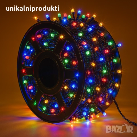 100м коледни външни лампички макара студено бяла светлина с 3500 мини диода , снимка 3 - Лед осветление - 52666560