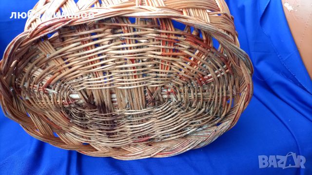 Голяма елипсовидна плетена кошница от едно време, снимка 9 - Антикварни и старинни предмети - 45843276