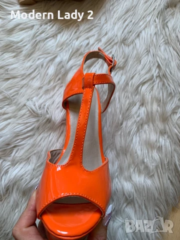 Нови оранжеви сандали на платформа, снимка 4 - Сандали - 50897550