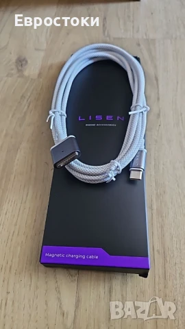 LISEN Кабел за бързо зареждане USB C към Magsafe 3, 2 метра, 140 W, за McAcbook  Air M2 M3 2023/2022, снимка 6 - Кабели и адаптери - 50854335