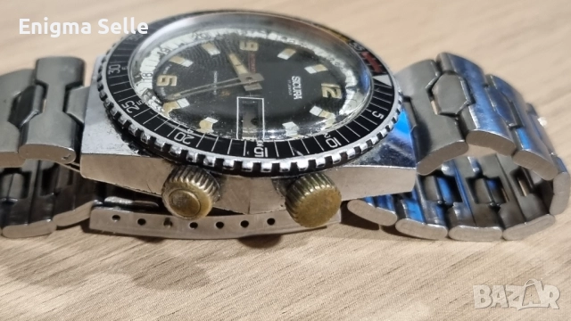 Винтидж автоматичен часовник Sicura Diver с двойна коронка, снимка 2 - Мъжки - 52529199