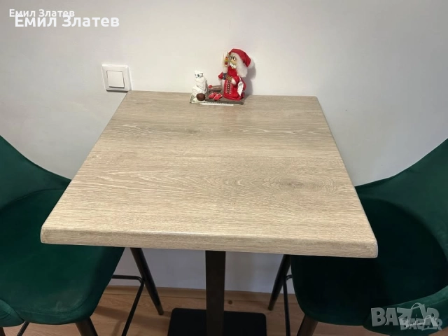 К-Т маса и Бар СТОЛОВЕ 2БР тъмнозелени/кадифе, снимка 2 - Столове - 52480796