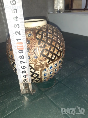 Стара ваза буркан порцелан Сатцума Satsuma маркировка, снимка 7 - Антикварни и старинни предмети - 53313081