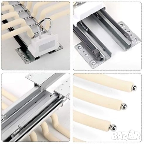 Телескопична Закачалка/ Органайзер за Панталони, изтегляща се, горен монтаж Ybaymy, снимка 5 - Закачалки - 52132245