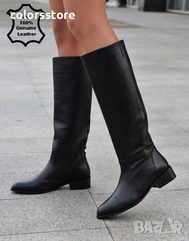 Равни ботуши - черна ЕСТЕСТВЕНА кожа - EK180

, снимка 2 - Дамски ботуши - 31967104