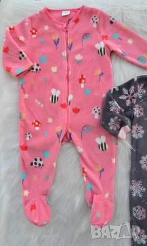 Поларени ромпъри Next и PL Baby 6-9 месеца, снимка 2 - Бебешки гащеризони - 51817259