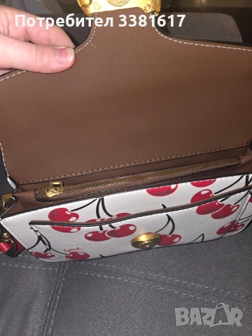 Чанта coach череши, снимка 6 - Чанти - 53615864