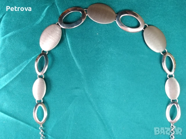 Елегантно сребърно колие, снимка 3 - Колиета, медальони, синджири - 53133382