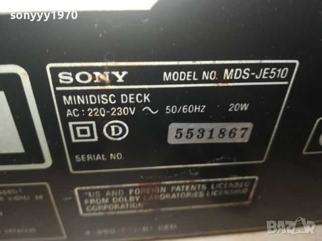 sony minidisc 2307241613, снимка 7 - Ресийвъри, усилватели, смесителни пултове - 46672553