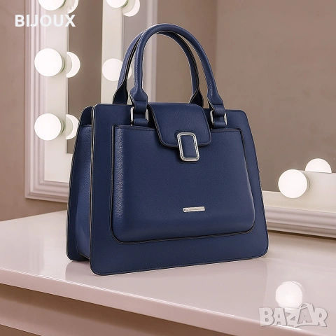 Дамска стилна чанта с метален акцент, снимка 15 - Чанти - 53217449