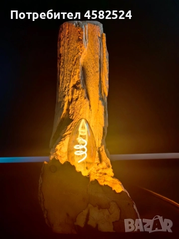 Дървена нощна лампа, снимка 5 - Настолни лампи - 52511955