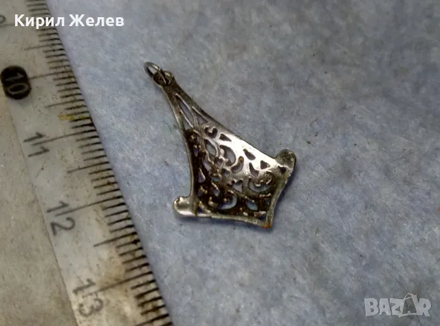 СТАРИНЕН АЖУРЕН ФЛОРАЛЕН СРЕБЪРЕН ПЕНДАНТ СРЕБРО ВИСОКА ПРОБА ХУДОЖЕСТВЕНА РЪЧНА ИЗРАБОТКА 48936, снимка 9 - Антикварни и старинни предмети - 49757316