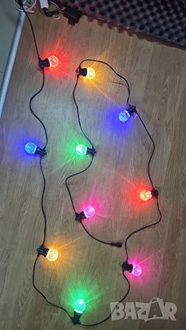 Гирлянд от крушки с цветни светлини. 5 метра дълга верига от цветни LED крушки; Ярка и цветна светли