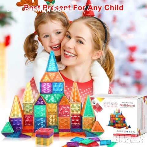 Нови Магнитни блокчета за конструиране - 68 части за деца играчка подарък, снимка 6 - Образователни игри - 46431395