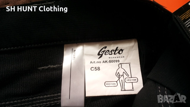 GESTO STRETCH Work Wear Trouser размер 58 / XXXL изцяло еластичен работен панталон W3-97, снимка 17 - Панталони - 51993667