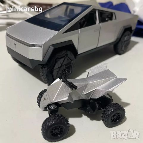 2023❗Метални колички: Tesla Cybertruck + АТВ (Тесла Пикап), снимка 5 - Колекции - 40085554