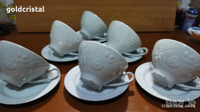 Български порцелан чаши за кафе , снимка 1 - Антикварни и старинни предмети - 45025998