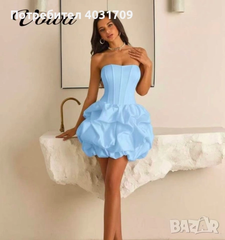 Сатенена рокля, снимка 3 - Рокли - 54039301