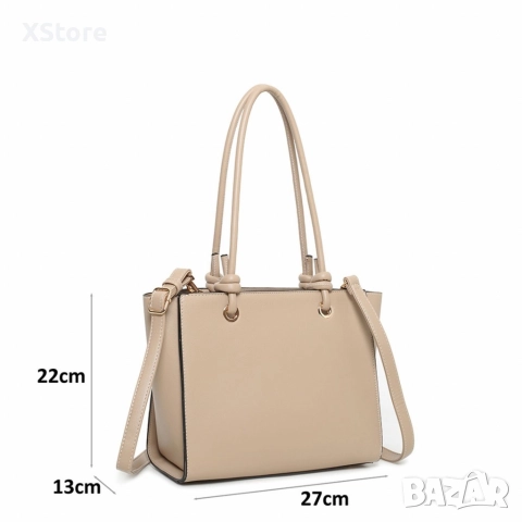 Елегантна дамска чанта с трицветен дизайн, снимка 2 - Чанти - 52585532