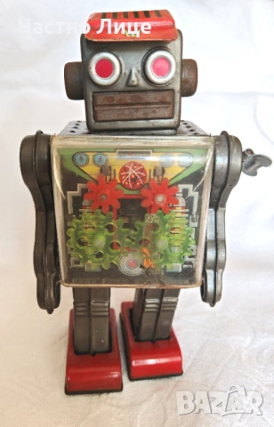 Супер Рядка Японска Механична Играчка Робот Horikawa 1960те, снимка 6 - Колекции - 54098768