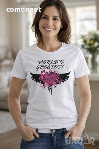 УНИКАЛЕН ПОДАРЪК ЗА МАМА! Дамска тениска ''Най-добрата майка'' със стилен принт!