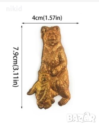 Права мечка с мече силиконов молд форма фондан смола шоколад декор , снимка 2 - Форми - 45782638