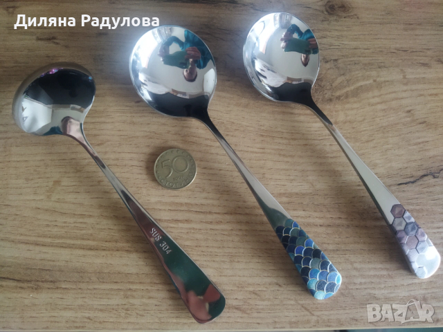 3 бр. метални декоративни лъжици, снимка 6 - Декорация за дома - 53426164