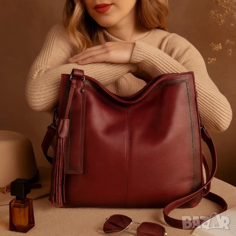 Стилна дамска чанта с голям обем и организация, снимка 10 - Чанти - 51865264