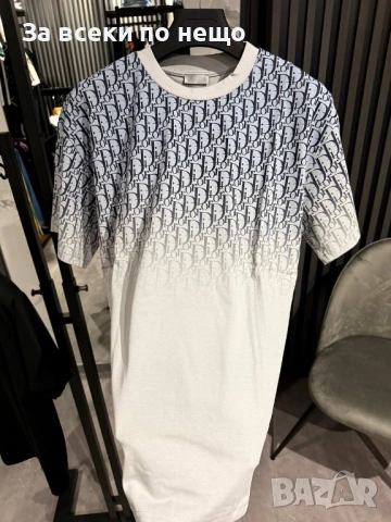 Christian Dior Мъжка Тениска В Млечно Сив Цвят Омбре👕Мъжка Блуза С Къс Ръкав Код Mens P.238