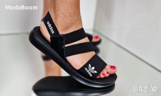 💥НАМАЛЕНИ💥 Adidas стилни черни дамски сандали , снимка 1 - Сандали - 46088269