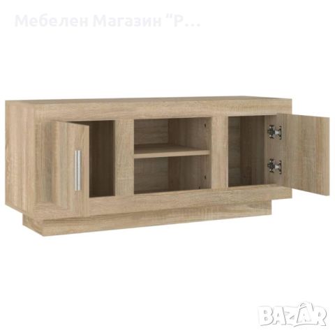 ТВ шкаф, бетонно сиво, 102x35x45 см, инженерно дърво, снимка 7 - Шкафове - 46104402