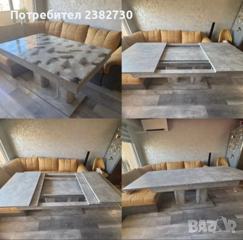 Комплект за всекидневна  диван маса и 4 стола, снимка 2 - Други - 52230141