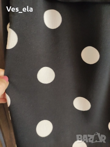 кокетна шифонена блуза с бели точки, снимка 5 - Тениски - 54242004